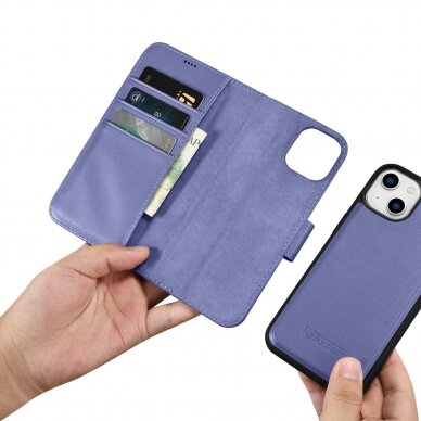 Dėklas iCarer Wallet Case 2in1 Cover iPhone 14 Plus Purpurinis (WMI14220727-LP) 14 Dėklas iCarer Wallet Case 2in1 Cover iPhone 14 Plus Purpurinis (WMI14220727-LP) 14