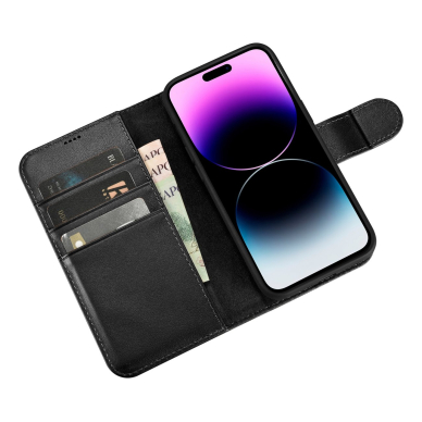 Dėklas iCarer Wallet Case 2in1 Cover iPhone 14 Pro Juodas (WMI14220726-BK) 9 Dėklas iCarer Wallet Case 2in1 Cover iPhone 14 Pro Juodas (WMI14220726-BK) 9