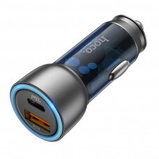 Įkroviklis automobilinis Hoco NZ8 43W USB-A/Type-C PD25W+QC3.0 mėlynas