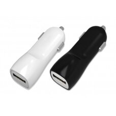 Įkroviklis automobilinis Tellos su USB jungtimi (dual) (1A+2A) - Baltas