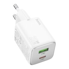 Įkroviklis Hoco N41 USB-A/USB-C PD20W + QC3.0 – baltas