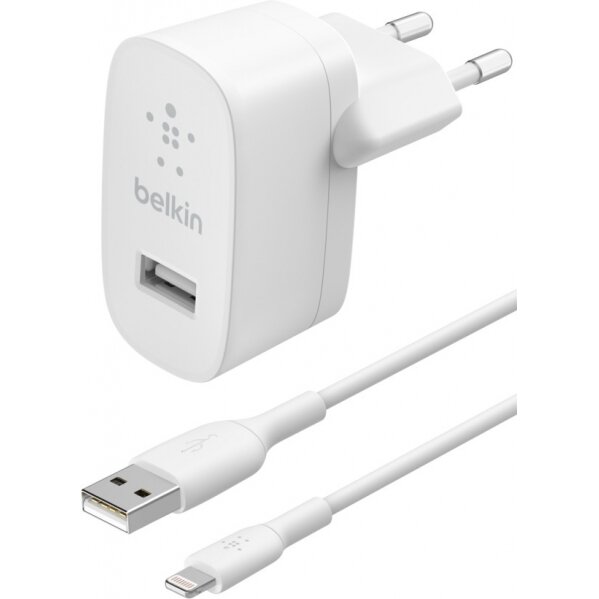 Įkroviklis buitinis Belkin Boost Charge USB-A 12W + Lightning kabelis baltas Įkroviklis buitinis Belkin Boost Charge USB-A 12W + Lightning kabelis baltas
