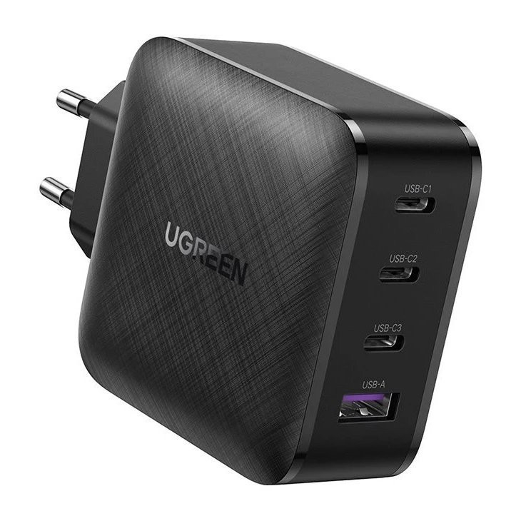 Įkroviklis buitinis Ugreen CD224 GaN 3xUSB-C/USB-A 65W juodas Įkroviklis buitinis Ugreen CD224 GaN 3xUSB-C/USB-A 65W juodas