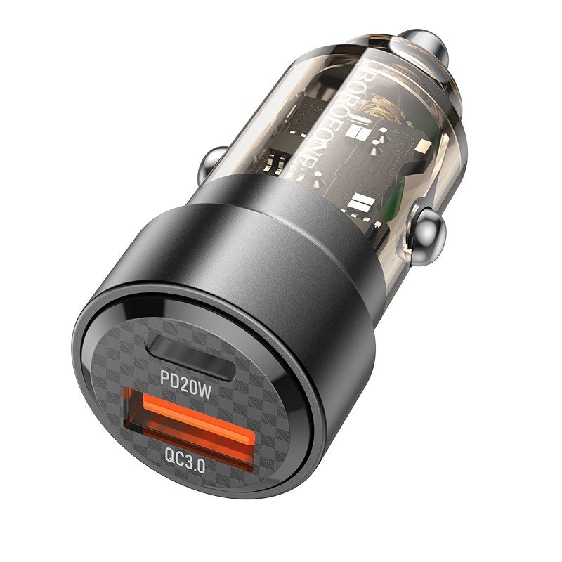 Įkroviklis automobilinis Borofone BZ20 PD20W+QC3.0 38W juodas Įkroviklis automobilinis Borofone BZ20 PD20W+QC3.0 38W juodas