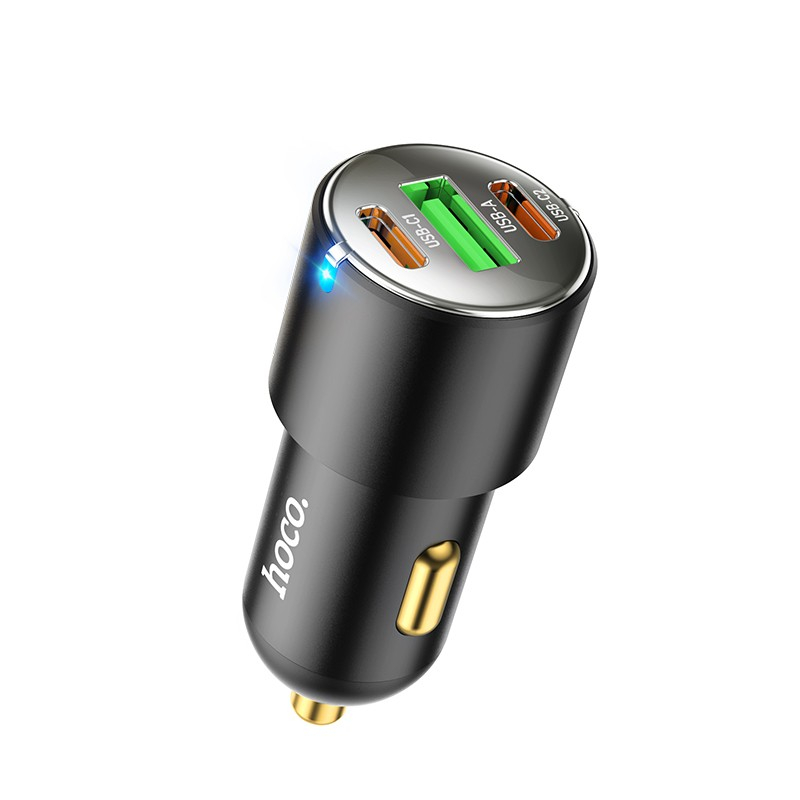 Įkroviklis automobilinis Hoco NZ6 PD45W 2xType-C/1xUSB-A juodas Įkroviklis automobilinis Hoco NZ6 PD45W 2xType-C/1xUSB-A juodas