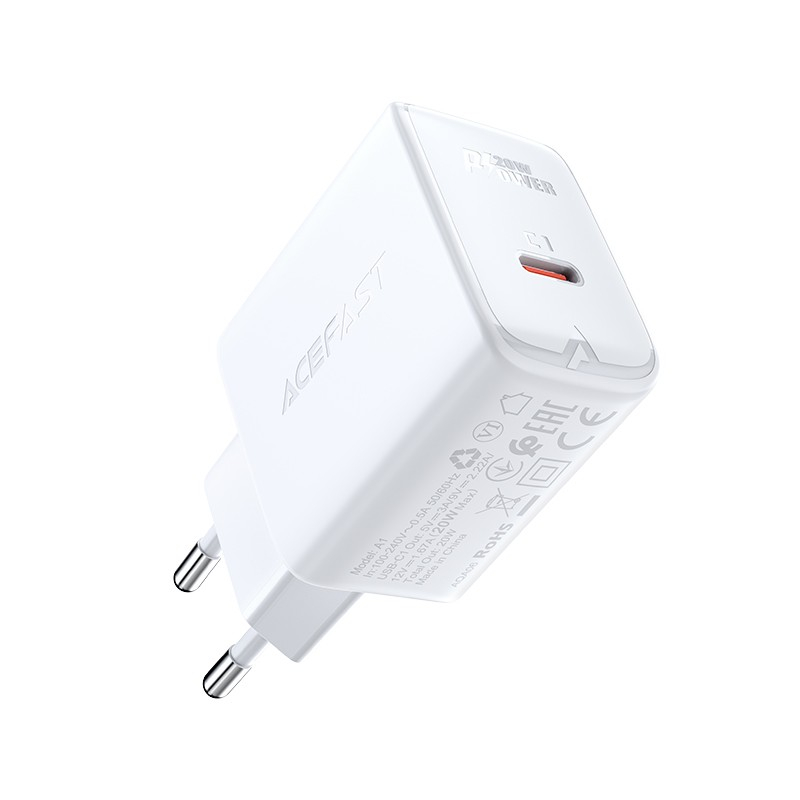 Įkroviklis buitinis Acefast A1 PD20W USB-C baltas Įkroviklis buitinis Acefast A1 PD20W USB-C baltas