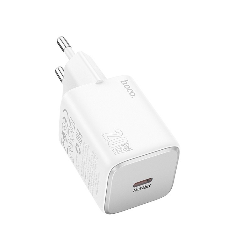 Įkroviklis Hoco N40 USB-C PD20W baltas Įkroviklis Hoco N40 USB-C PD20W baltas