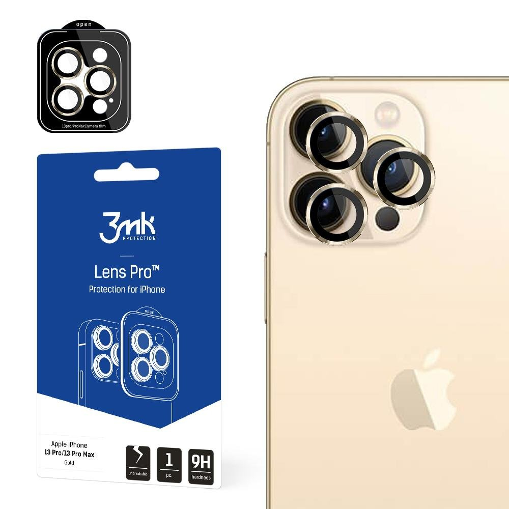 Kameros apsauga 3mk Lens Protection Pro iPhone 13 Pro Max / 13 Pro Auksinė Kameros apsauga 3mk Lens Protection Pro iPhone 13 Pro Max / 13 Pro Auksinė