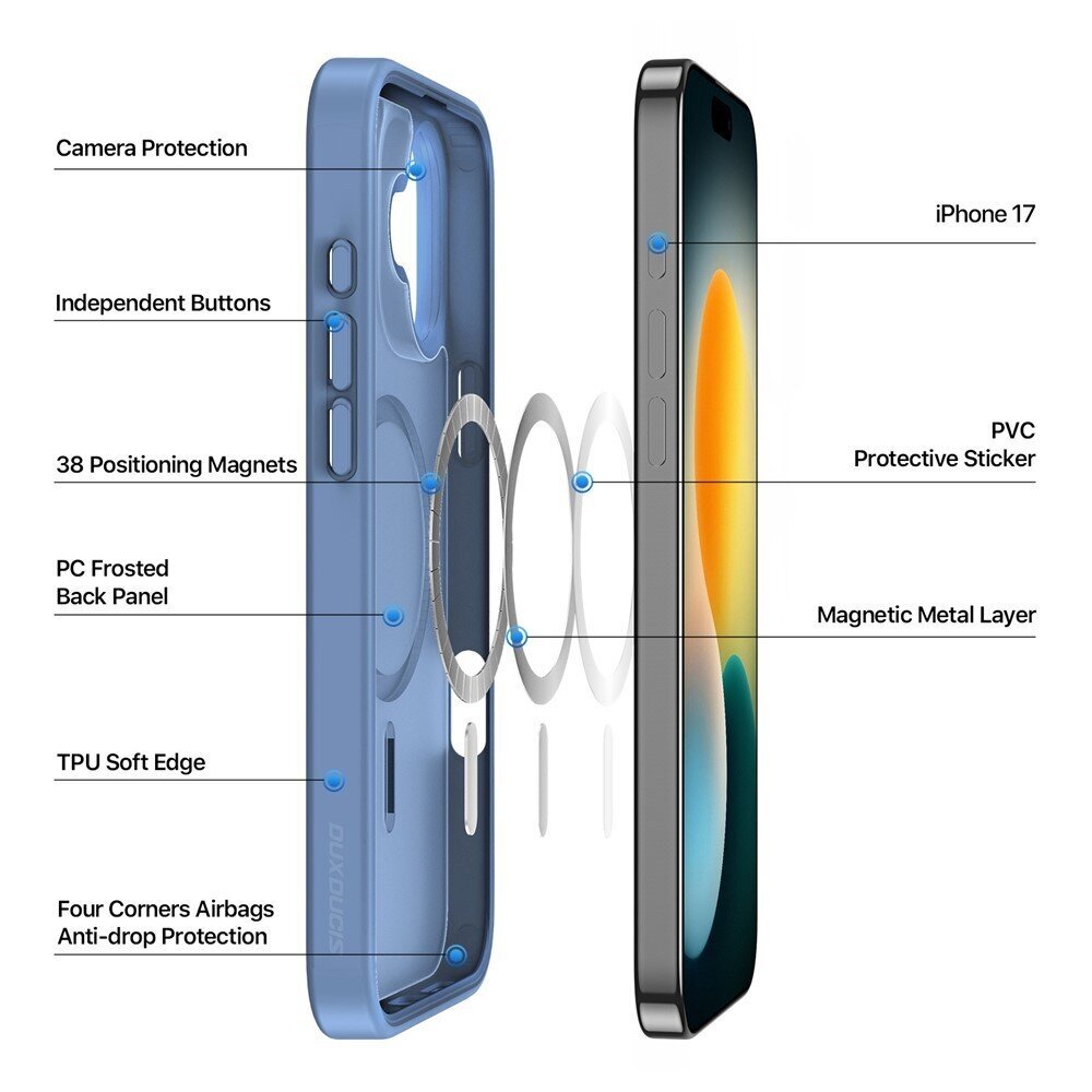iPhone 17 Dux Ducis Yind dėklas – mėlynas 2 iPhone 17 Dux Ducis Yind dėklas – mėlynas 2