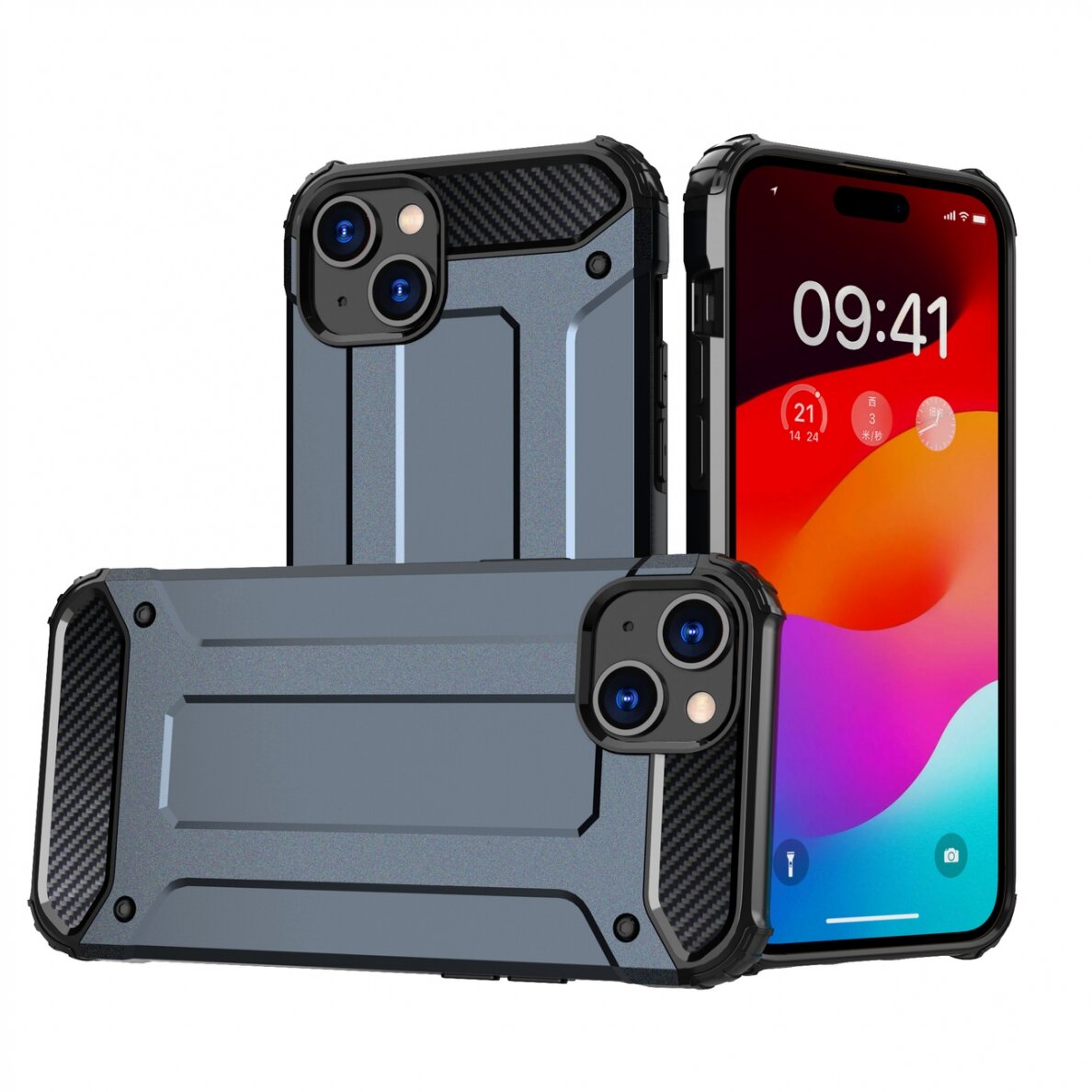 Dėklas Hybrid Armor iPhone 15 - Mėlynas Dėklas Hybrid Armor iPhone 15 - Mėlynas