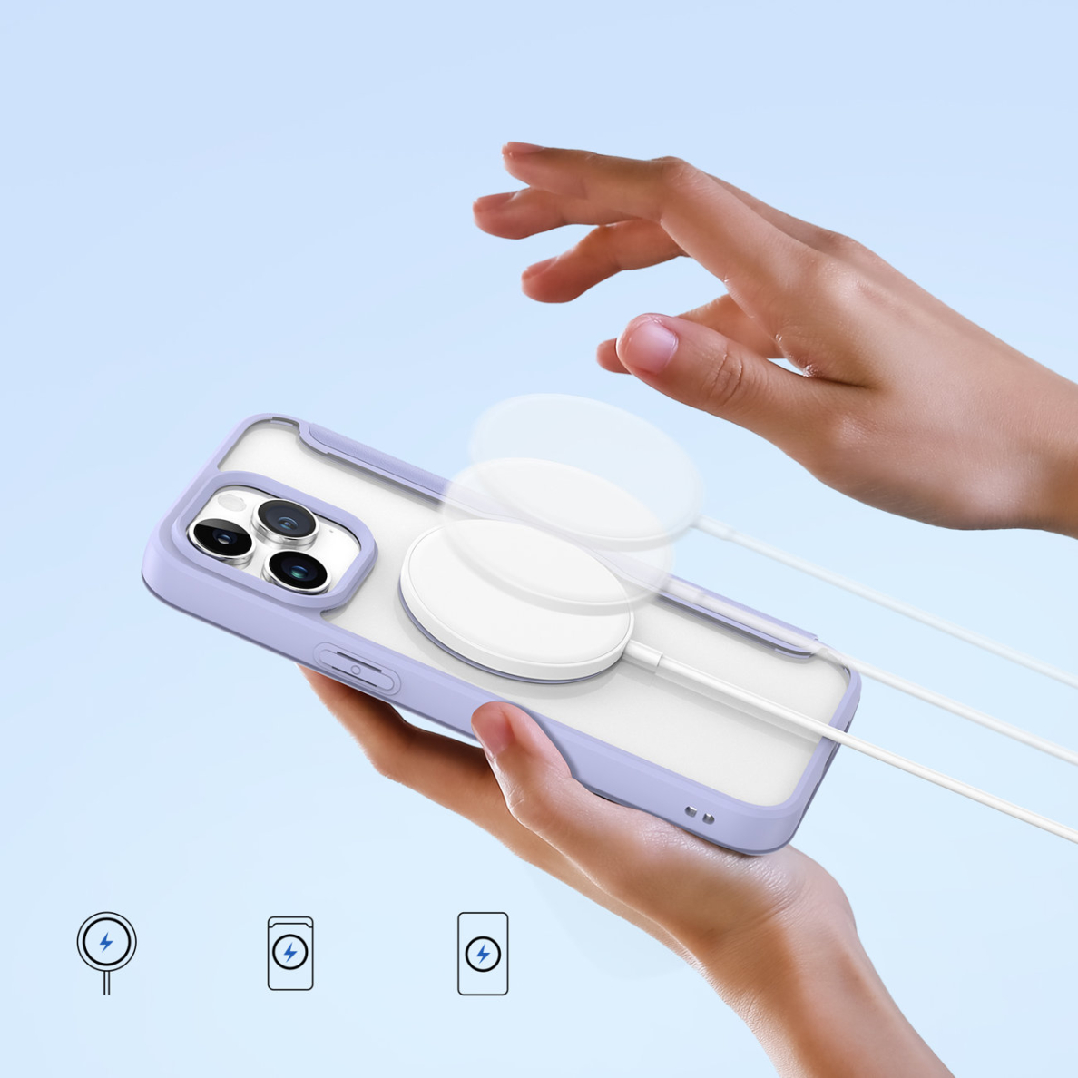 Dėklas Dux Ducis Skin X Pro Magnetic MagSafe iPhone 15 Pro Max  - Purpurinis 7