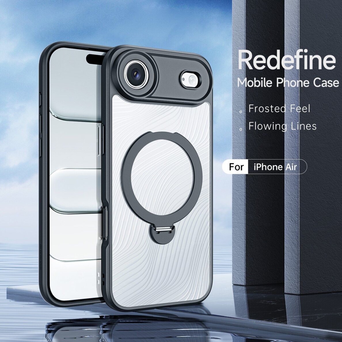 iPhone 17 Air Dux Ducis Aimo Magnetic Stand dėklas 4