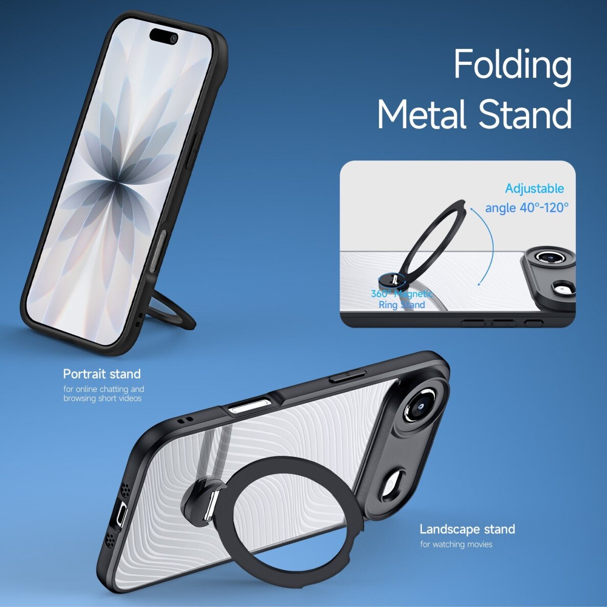 iPhone 17 Air Dux Ducis Aimo Magnetic Stand dėklas 2