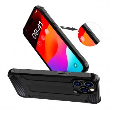 Dėklas Hybrid Armor iPhone 15 Pro - Mėlynas 3 Dėklas Hybrid Armor iPhone 15 Pro - Mėlynas 3