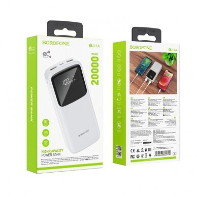 Išorinė baterija Power Bank Borofone BJ17A Type-C microUSB 2*USB (2.1A) 20000mAh juoda 4