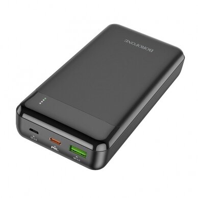 Išorinė baterija Power Bank Borofone BJ19A Type-C PD 20W+Quick Charge 3.0 20000mAh juoda 3 Išorinė baterija Power Bank Borofone BJ19A Type-C PD 20W+Quick Charge 3.0 20000mAh juoda 3