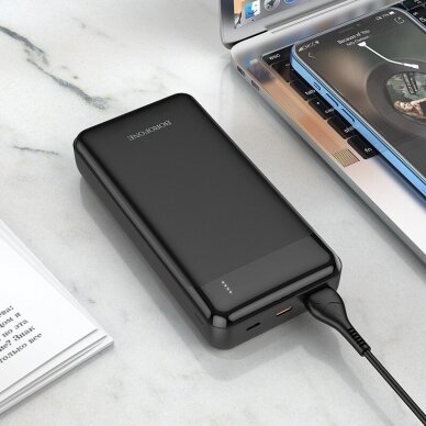 Išorinė baterija Power Bank Borofone BJ19A Type-C PD 20W+Quick Charge 3.0 20000mAh juoda 4 Išorinė baterija Power Bank Borofone BJ19A Type-C PD 20W+Quick Charge 3.0 20000mAh juoda 4