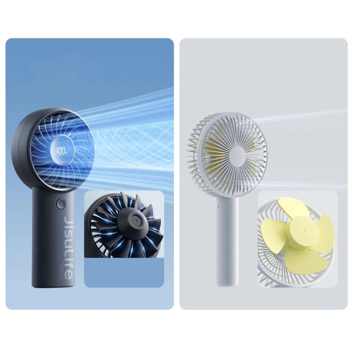 Rankinis ventiliatorius Jisulife Life4 3600mAh nešiojamas USB – juodas 10