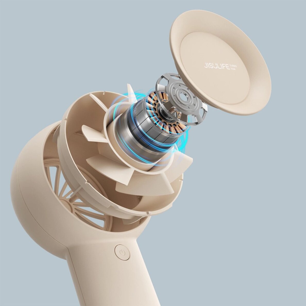 Rankinis ventiliatorius Jisulife Life5 Plus 4000mAh nešiojamas USB – smėlio spalvos 8
