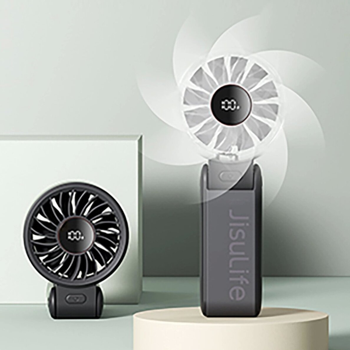 Rankinis ventiliatorius Jisulife Life7 3600mAh nešiojamas USB – juodas 8