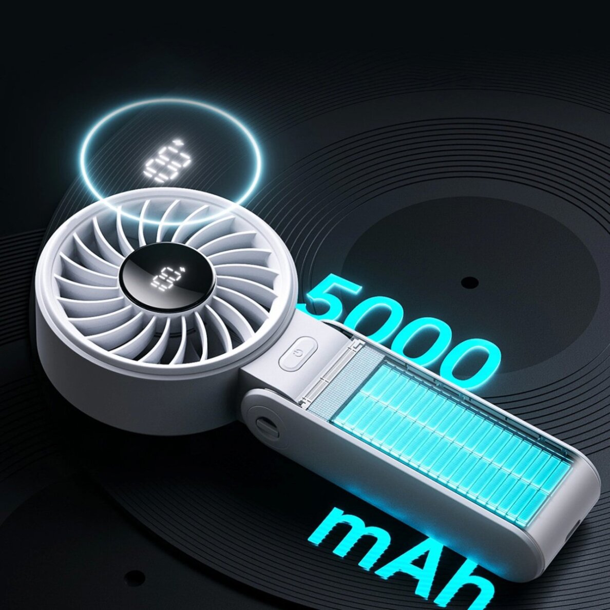 Rankinis ventiliatorius Jisulife Life7 3600mAh nešiojamas USB – pilkas 10