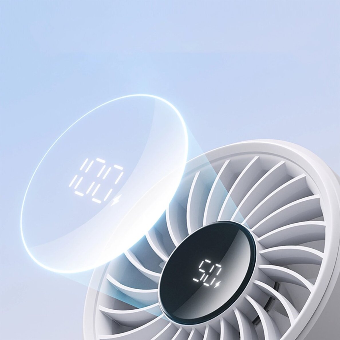 Rankinis ventiliatorius Jisulife Life7 3600mAh nešiojamas USB – pilkas 12