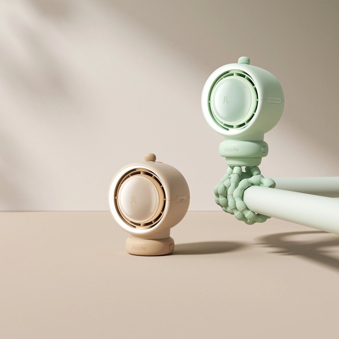 Ventiliatorius Jisulife Life2S 5000mAh su lankščiomis kojelėmis – stalui, vežimėliui, su filtru – žalias 8