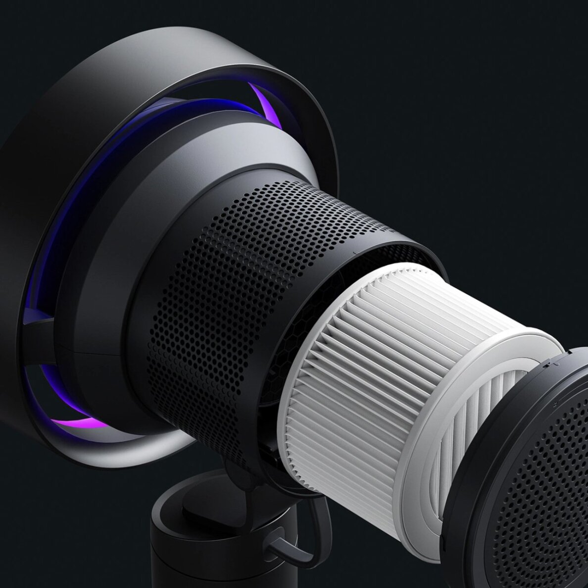 Stalinis ventiliatorius Jisulife Pro3 10000mAh Turbo su filtru – tamsiai pilkas 7