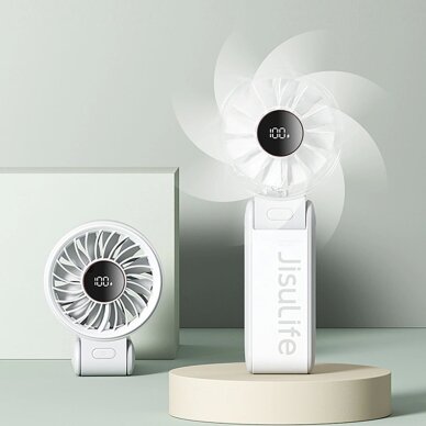 Rankinis ventiliatorius Jisulife Life7 3600mAh nešiojamas USB – pilkas 11
