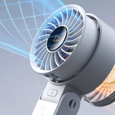 Rankinis ventiliatorius Jisulife Life7 3600mAh nešiojamas USB – pilkas 13