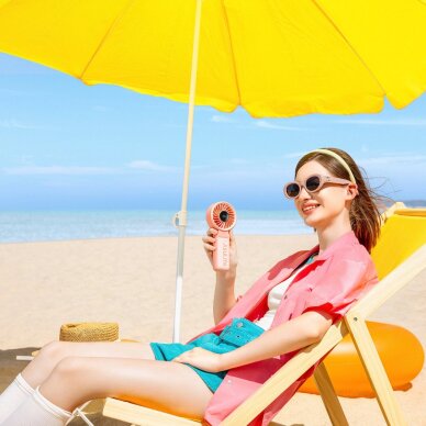 Rankinis ventiliatorius Jisulife Life7 3600mAh nešiojamas USB – rožinis 9