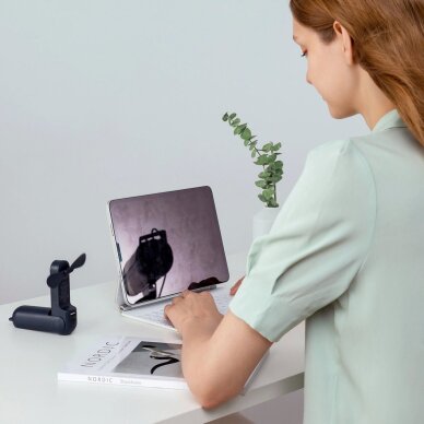 Rankinis ventiliatorius Jisulife Life8 Mini nešiojamas USB su Power Bank ir žibintuvėliu – mėlynas 3