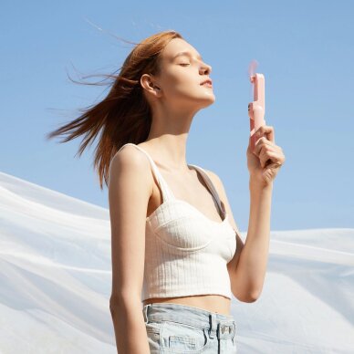 Rankinis ventiliatorius Jisulife Life8 Mini nešiojamas USB su Power Bank ir žibintuvėliu – rožinis 6 Rankinis ventiliatorius Jisulife Life8 Mini nešiojamas USB su Power Bank ir žibintuvėliu – rožinis 6