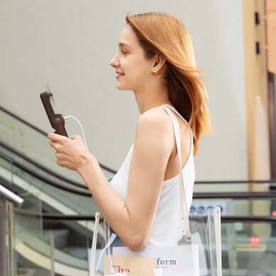 Rankinis ventiliatorius Jisulife Life8 Plus nešiojamas USB su Power Bank ir žibintuvėliu – rudas 8