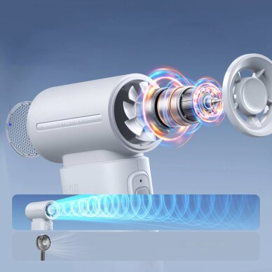 Rankinis ventiliatorius Jisulife Life9 3600mAh nešiojamas USB – pilkas 4