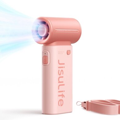 Rankinis ventiliatorius Jisulife Life9 3600mAh nešiojamas USB – rožinis 1 Rankinis ventiliatorius Jisulife Life9 3600mAh nešiojamas USB – rožinis 1