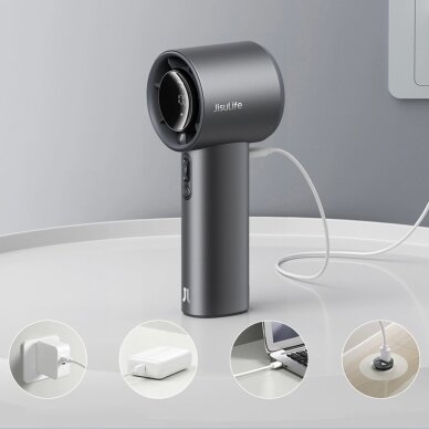 Rankinis ventiliatorius Jisulife Pro1 S FA53PRO nešiojamas USB – tamsiai pilkas 10 Rankinis ventiliatorius Jisulife Pro1 S FA53PRO nešiojamas USB – tamsiai pilkas 10