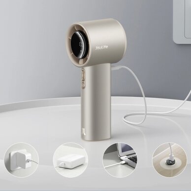 Rankinis ventiliatorius Jisulife Pro1 S FA53PRO nešiojamas USB – šviesiai rudas 8 Rankinis ventiliatorius Jisulife Pro1 S FA53PRO nešiojamas USB – šviesiai rudas 8