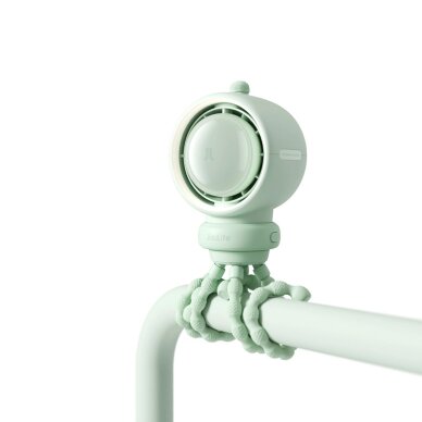 Ventiliatorius Jisulife Life2S 5000mAh su lankščiomis kojelėmis – stalui, vežimėliui, su filtru – žalias 7