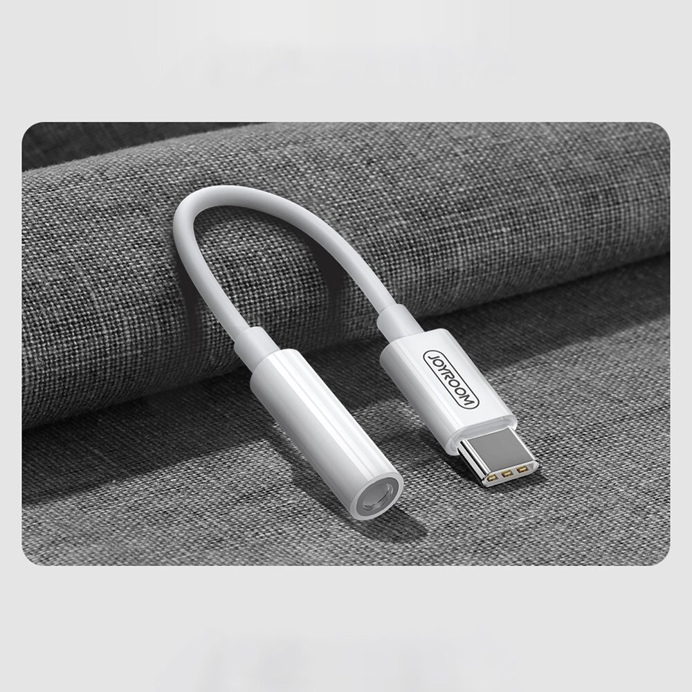 Joyroom 3,5 mm mini lizdas į USB Type C Ausinių Adapteris Baltas (SH-C1) 1 Joyroom 3,5 mm mini lizdas į USB Type C Ausinių Adapteris Baltas (SH-C1) 1
