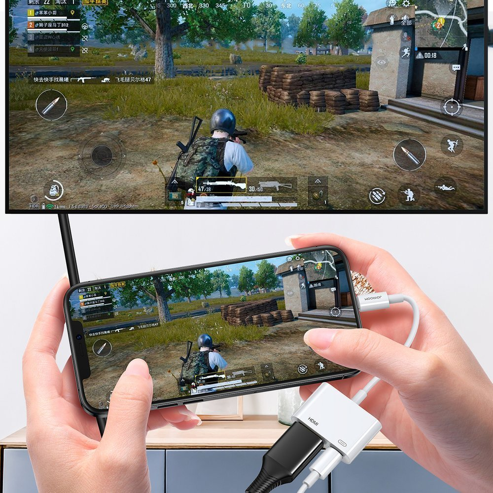 Adapteris Joyroom Lightning (Male) į Digital HDMI (Female) + Lightnin (Female) FullHD 1080p 60Hz Baltas (S-H141 white) 6 Adapteris Joyroom Lightning (Male) į Digital HDMI (Female) + Lightnin (Female) FullHD 1080p 60Hz Baltas (S-H141 white) 6