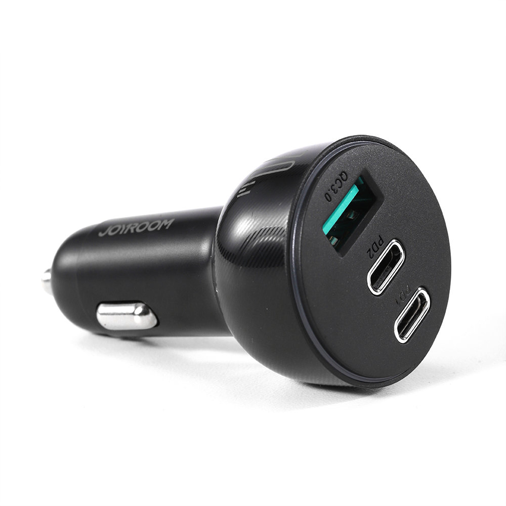 Joyroom car charger 70W with 3 ports: USB, 2 x USB C Juodas (JR-CL26) 9 Joyroom car charger 70W with 3 ports: USB, 2 x USB C Juodas (JR-CL26) 9