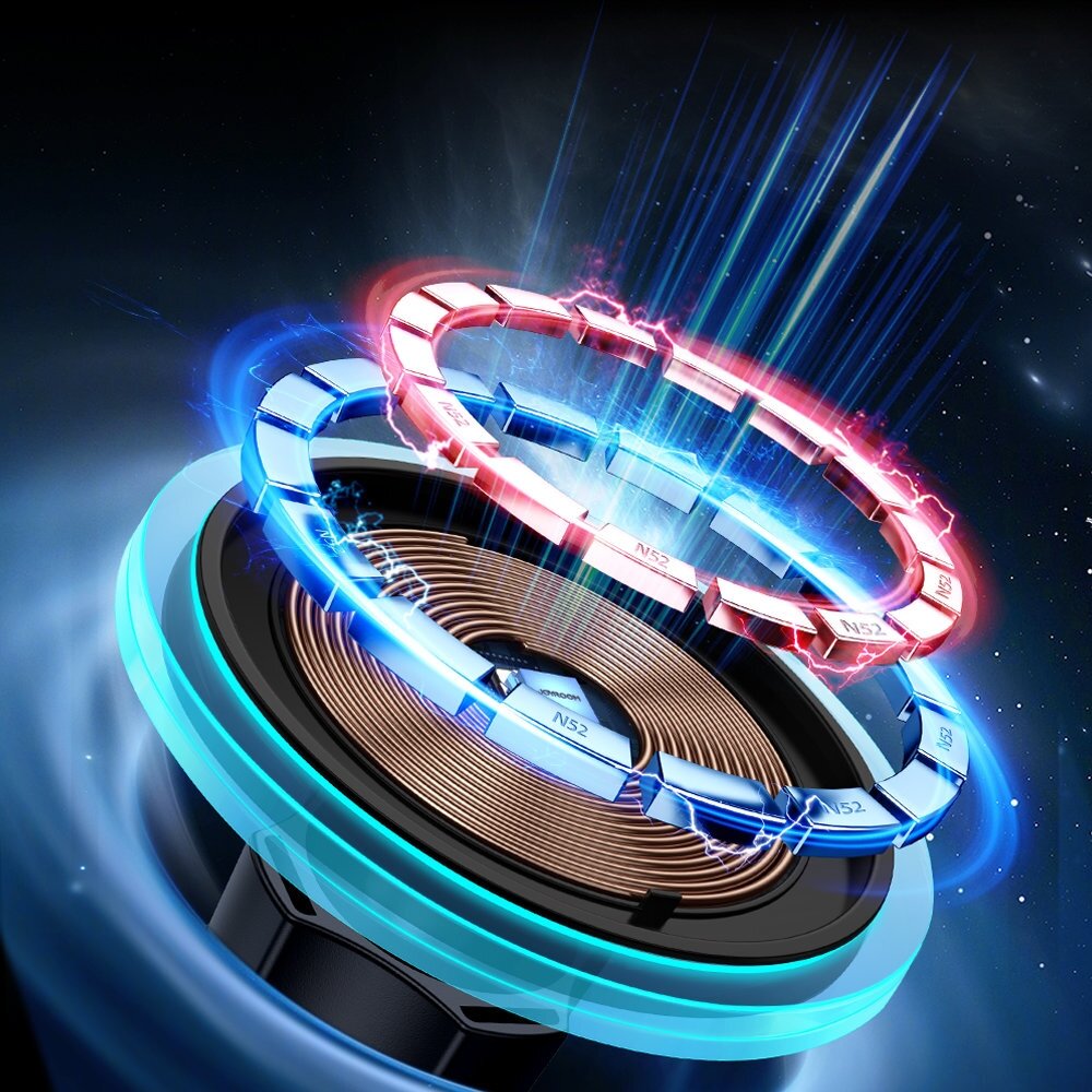 Laikiklis Joyroom Car Holder Qi Wireless Induction Charger 15W (MagSafe) Sidabrinis (JR-ZS291) 5 Laikiklis Joyroom Car Holder Qi Wireless Induction Charger 15W (MagSafe) Sidabrinis (JR-ZS291) 5