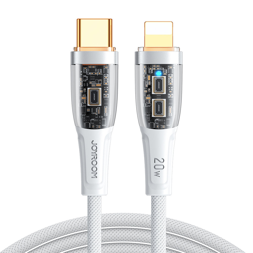 Joyroom fast charging cable with smart switch USB-C - Lightning 20W 1.2m Baltas (S-CL020A3) 1 Joyroom fast charging cable with smart switch USB-C - Lightning 20W 1.2m Baltas (S-CL020A3) 1