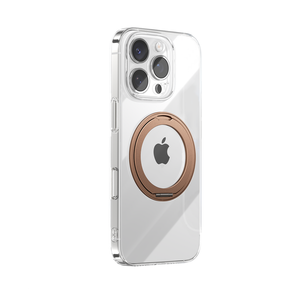 iPhone 16 Pro Joyroom JR-16JL6 Ultra-Thin MagSafe dėklas su 360° žiediniu stovu – auksinis