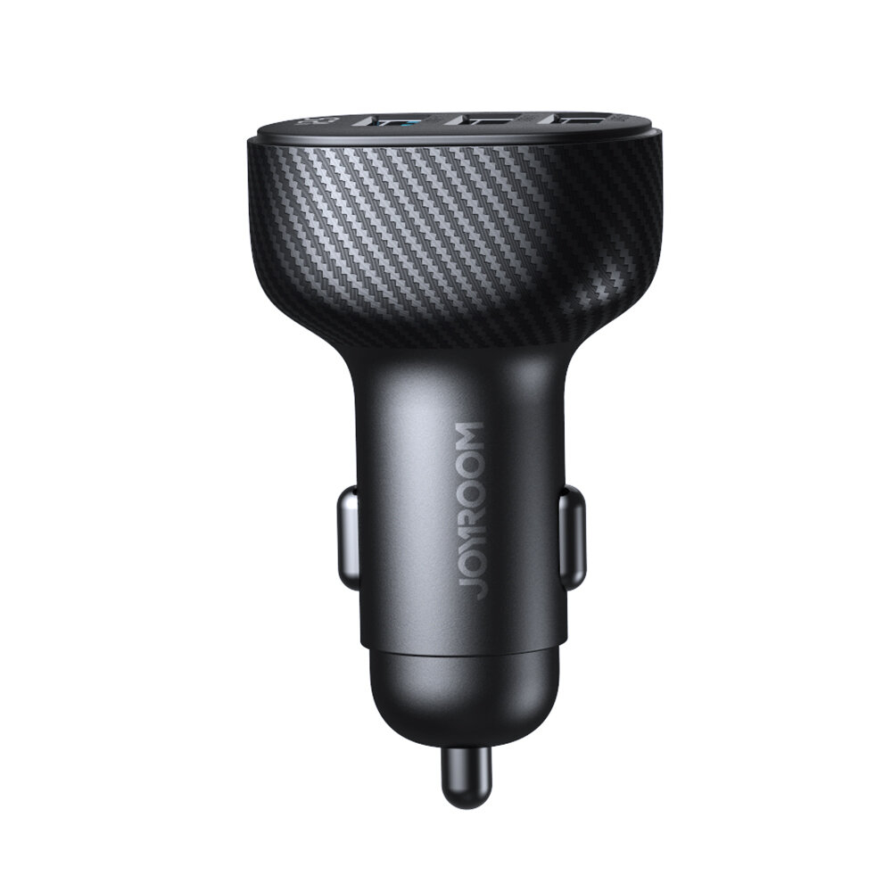 Joyroom JR-CCD03 3.4A car charger with 3x USB-A display - Juodas 1 Joyroom JR-CCD03 3.4A car charger with 3x USB-A display - Juodas 1