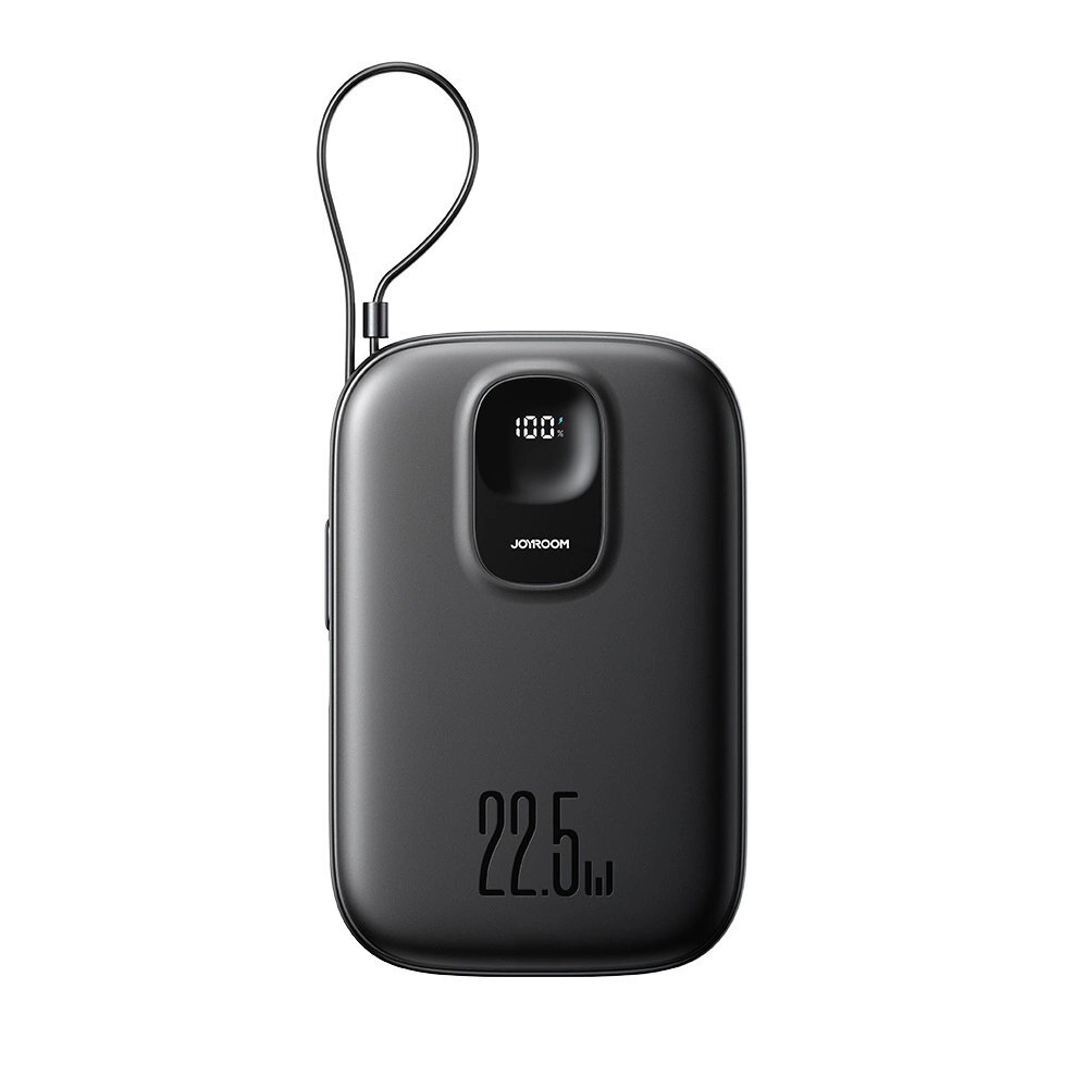 Išorinė baterija Power Bank Joyroom JR-PBF17 22.5W 10000mAh su įmontuotu USB-C kabeliu + 0.25 cm USB-C kabeliu – juoda 1