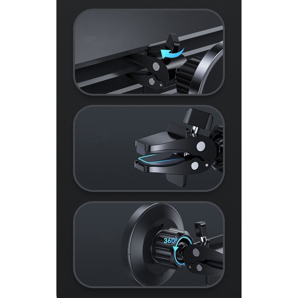 Joyroom magnetinis Qi bevielis automobilinis įkroviklis - telefono laikiklis (suderinama su MagSafe) juodas (JR-ZS240) 3 Joyroom magnetinis Qi bevielis automobilinis įkroviklis - telefono laikiklis (suderinama su MagSafe) juodas (JR-ZS240) 3