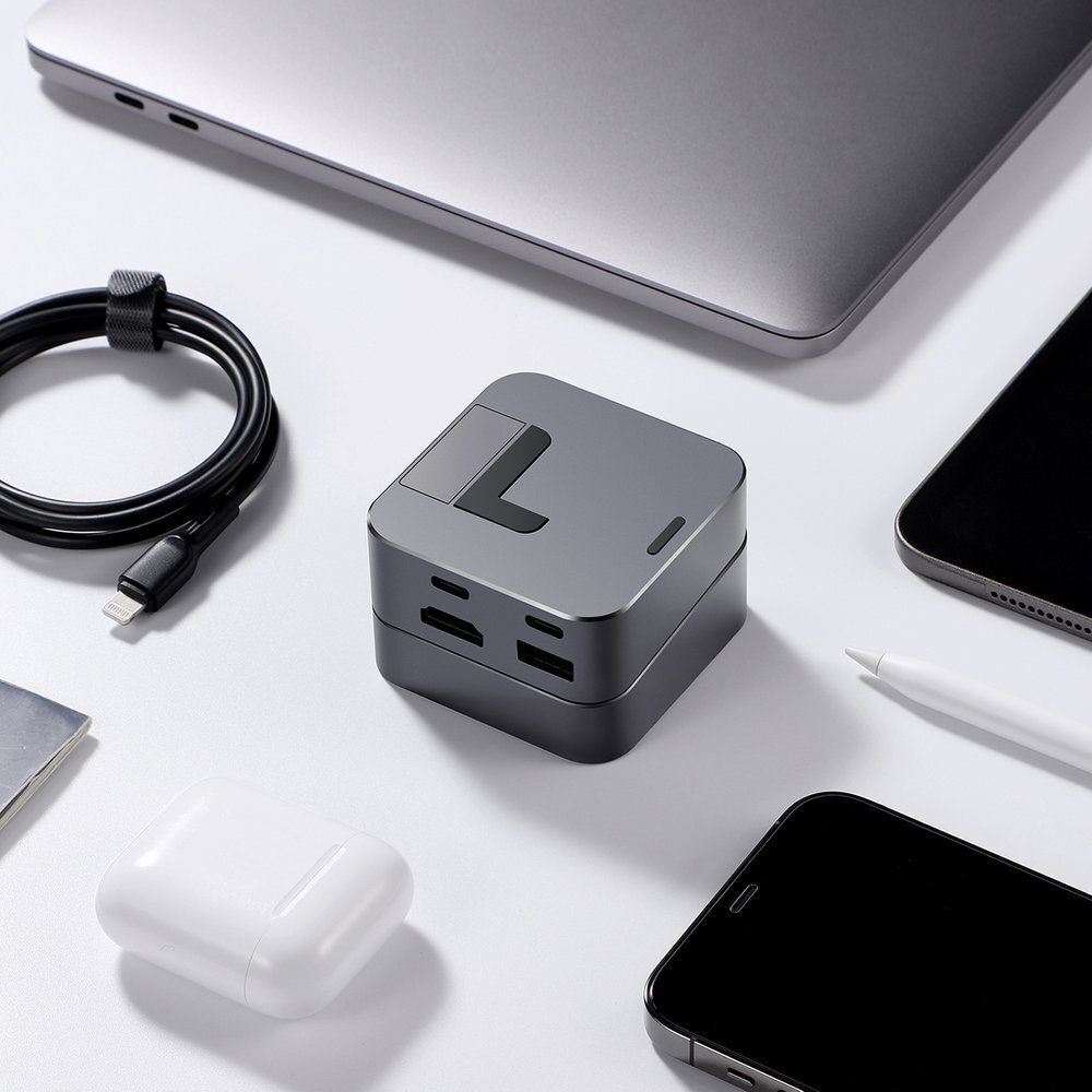 Jungčių Daugintuvas Joyroom Multifunctional Hub USB Type C - USB 3.0 / RJ45 / HDMI / USB Type C / Thunderbolt skirtas MacBook Pro Pilkas (S-H121 Gray) 13 Jungčių Daugintuvas Joyroom Multifunctional Hub USB Type C - USB 3.0 / RJ45 / HDMI / USB Type C / Thunderbolt skirtas MacBook Pro Pilkas (S-H121 Gray) 13