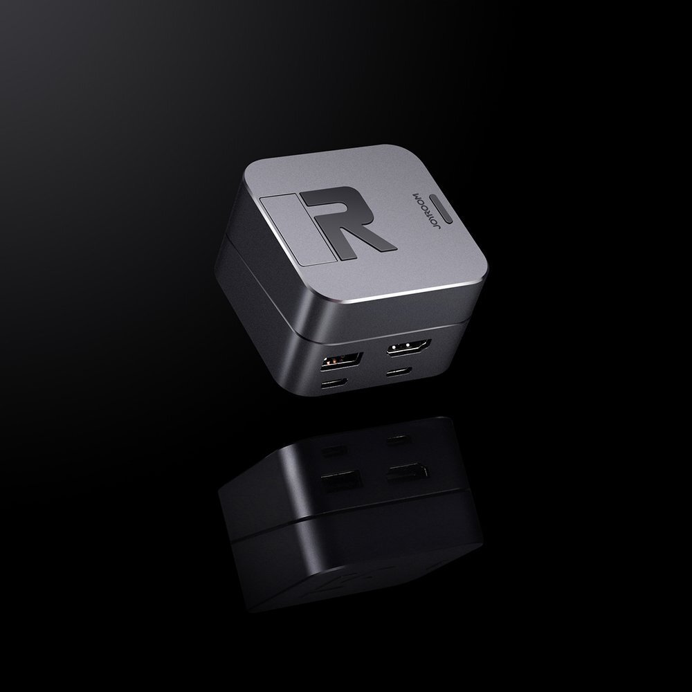 Jungčių Daugintuvas Joyroom Multifunctional Hub USB Type C - USB 3.0 / RJ45 / HDMI / USB Type C / Thunderbolt skirtas MacBook Pro Pilkas (S-H121 Gray) 7